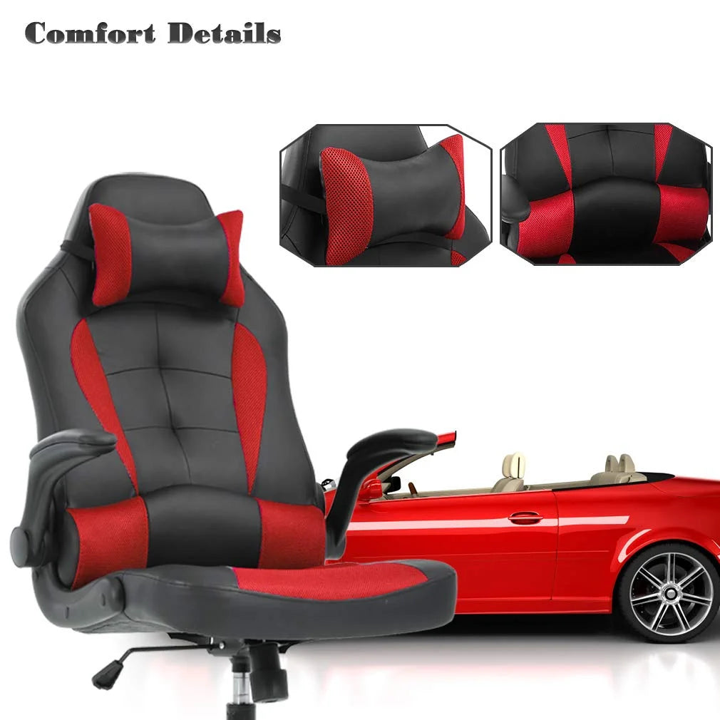 Silla Gaming Ergonómica Ajustable – Diseño Racing, Altura Regulable, Soporte Lumbar
