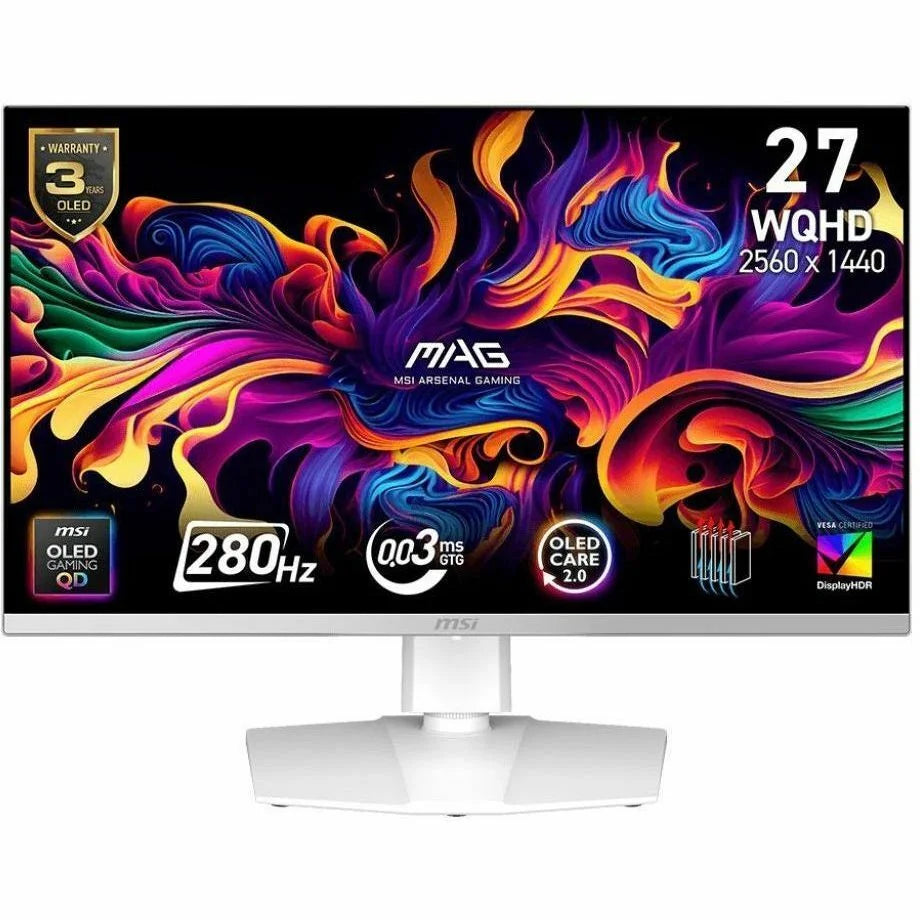 MSI MAG 272QPW QD-OLED 27” WQHD Gaming Monitor – 240Hz, 0.03ms, HDR, DisplayPort | Panel OLED Premium