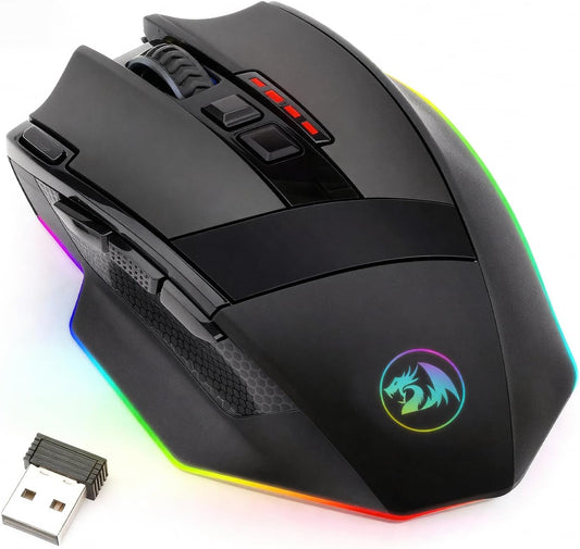 Ratón Gaming Inalámbrico M801 RGB 16000 DPI – 9 Botones Programables Alta Precisión