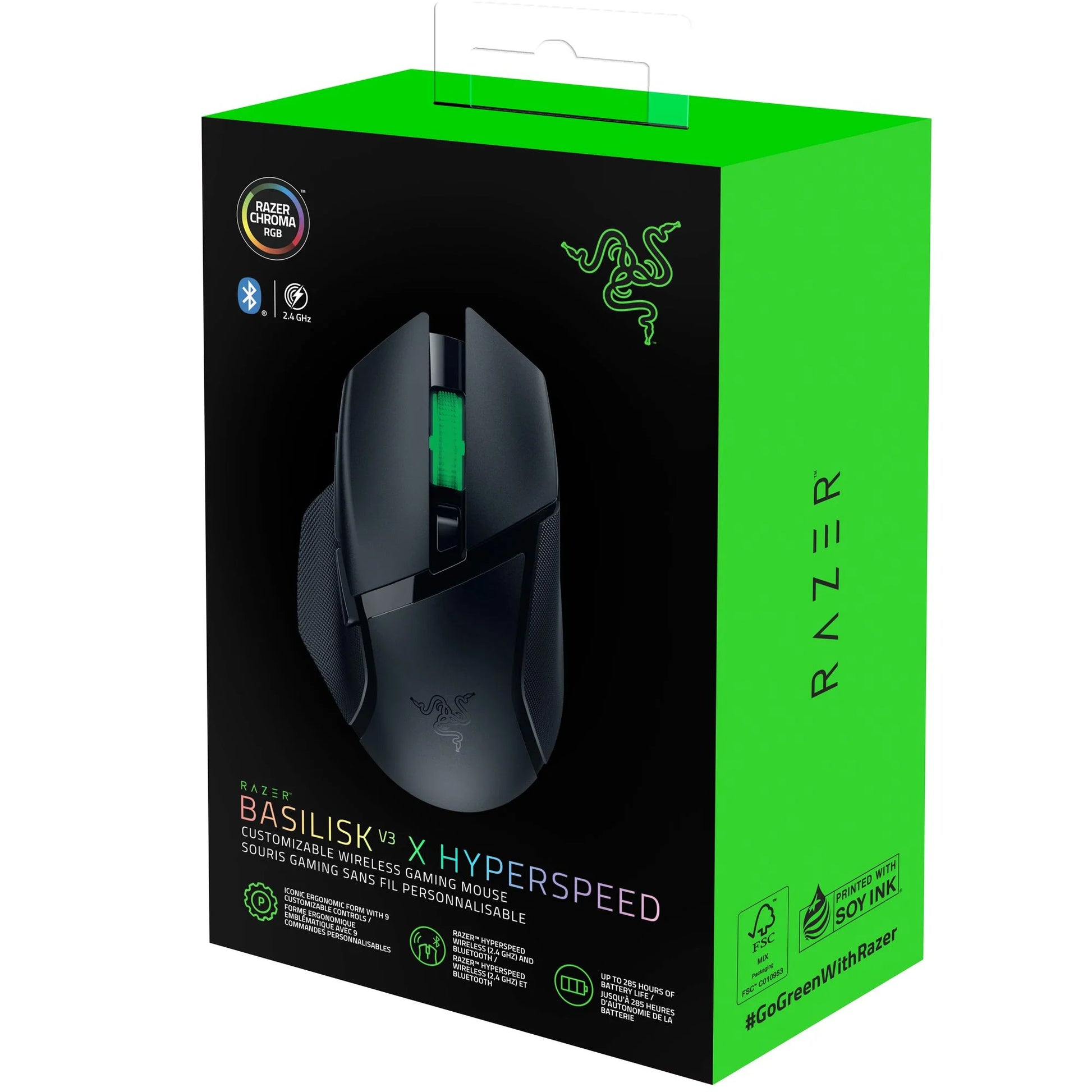 Razer Basilisk V3 X HyperSpeed Wireless Gaming Mouse – RGB Chroma Alta Precisión